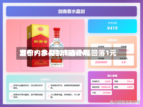 酒价内参4月21日费用
发布:水晶剑南春小幅回落1元-第2张图片