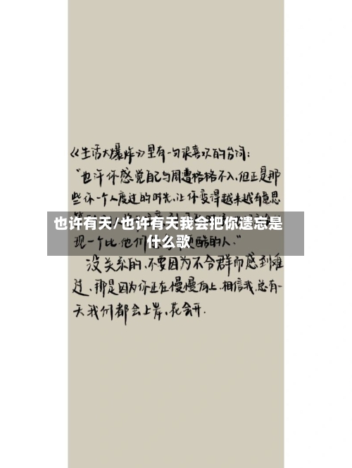 也许有天/也许有天我会把你遗忘是什么歌
