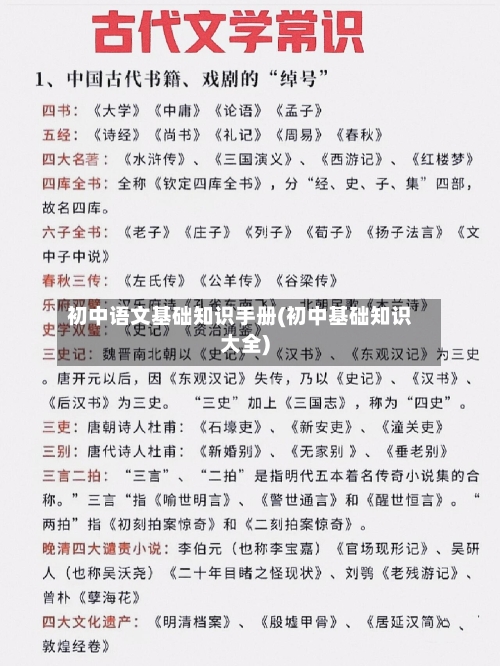 初中语文基础知识手册(初中基础知识大全)-第2张图片